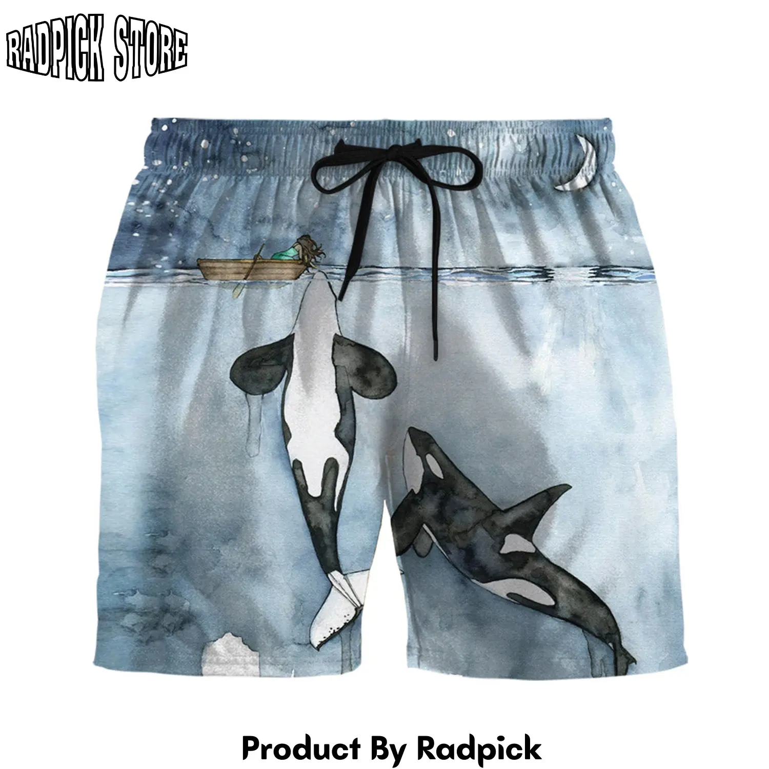 Radpick 3d let orca kiss you custom hawaii short rp631392